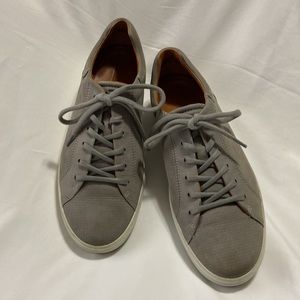 ECCO SOFT STREET PERFORATED GREY LEATHER/SUEDE SNEAKERS Size: EU 44 US 10-10.5